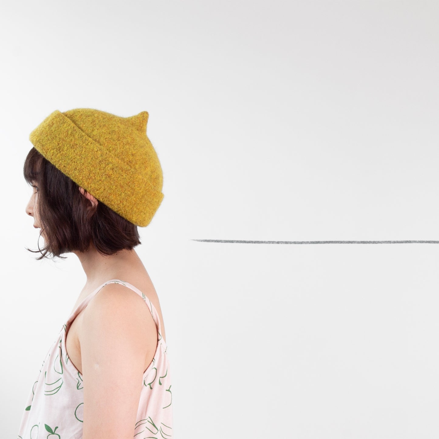 Mustard yellow woollen hat