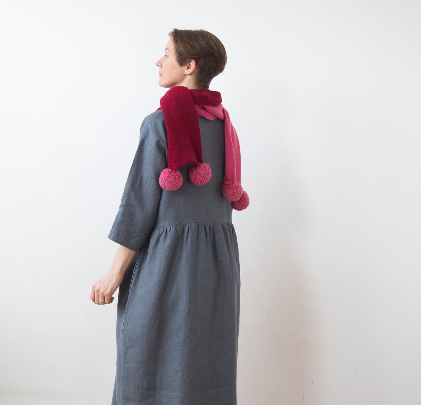 Charcoal grey linen dress
