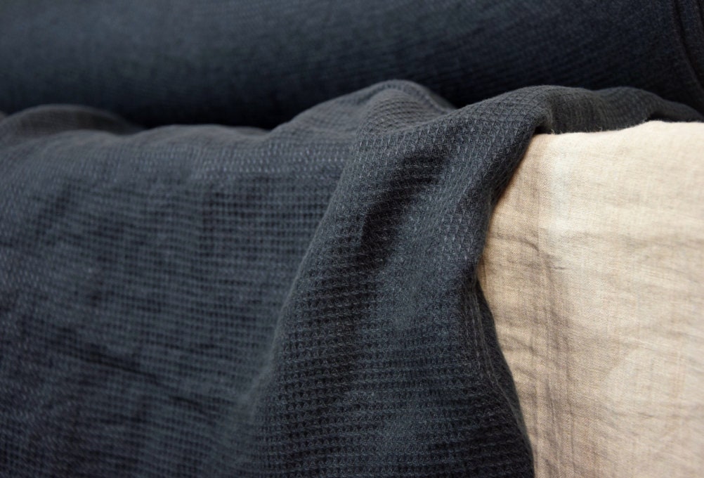Black textured linen dress