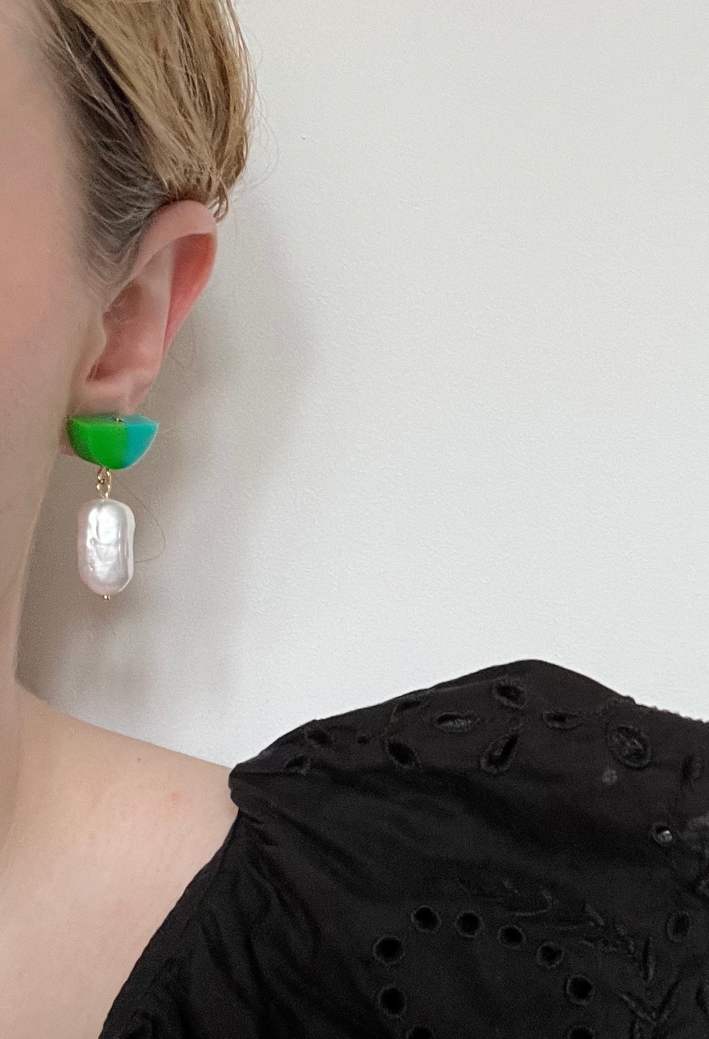 Moon Bon Bon Earrings (Emerald/ Jungle)