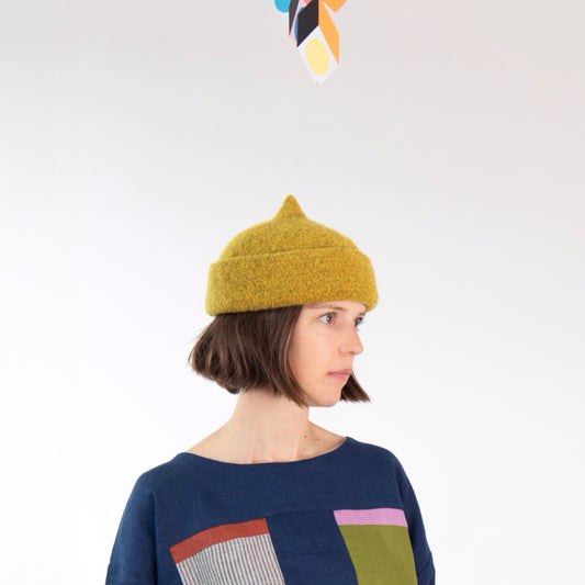 Mustard yellow woollen hat