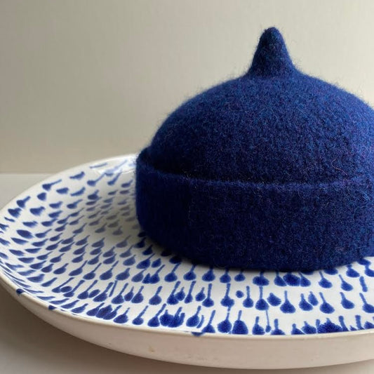 Navy woollen hat
