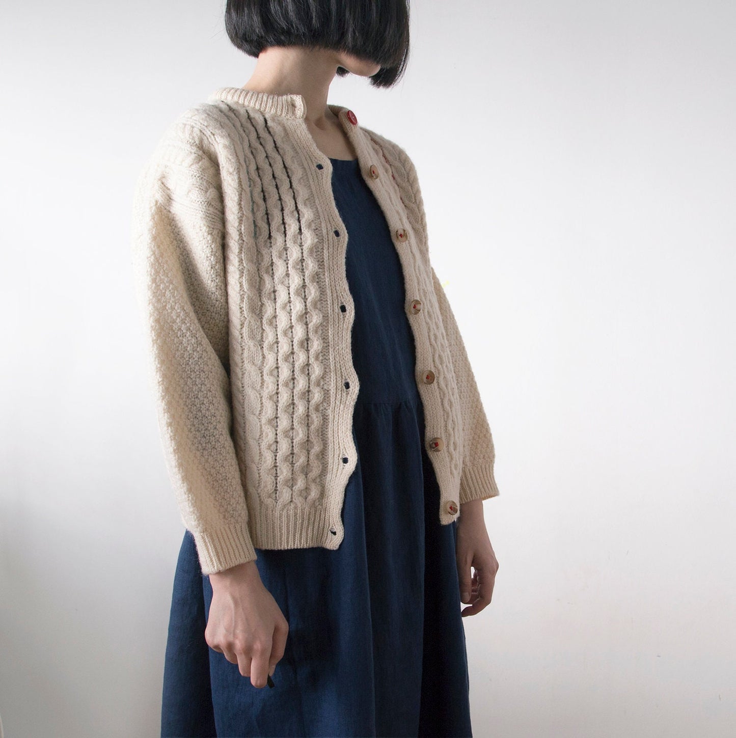 Midnight blue linen dress